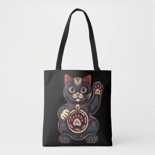 かわいい招き猫プリント描日本の トートバッグ (正面)