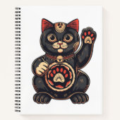 かわいい招き猫プリント描日本の ノートブック (正面)