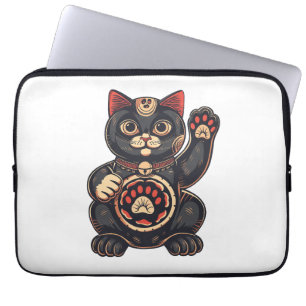 かわいい招き猫プリント描日本の ラップトップスリーブ