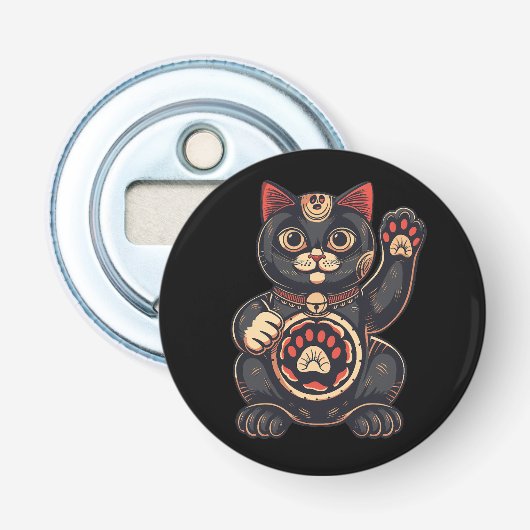 かわいい招き猫プリント描日本の 栓抜き (正面)