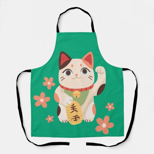 かわいい招き猫ラッキーキャット エプロン (正面)