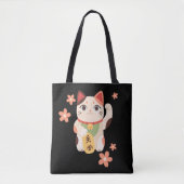 かわいい招き猫ラッキーキャット トートバッグ (正面)
