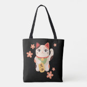 かわいい招き猫ラッキーキャット トートバッグ (裏面)