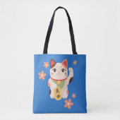 かわいい招き猫ラッキーキャット トートバッグ (正面)