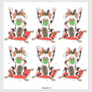 かわいい招き猫6セット シール