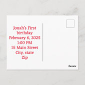 かわいい招待されましたハッピーバースデーはがき ポストカード (裏面)