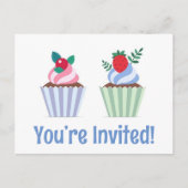 かわいい招待されましたハッピーバースデーはがき ポストカード (正面)
