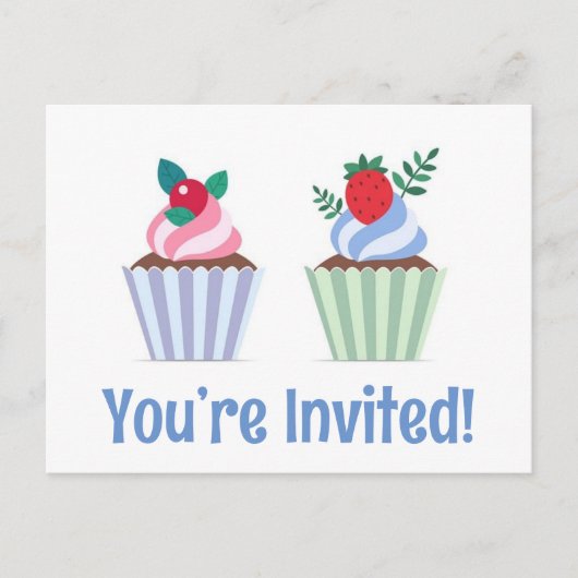 かわいい招待されましたハッピーバースデーはがき ポストカード (正面)
