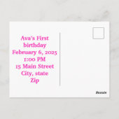 かわいい招待状 ハッピーバースデーのポストカード ポストカード (裏面)