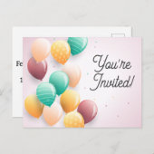 かわいい招待状 ハッピーバースデーのポストカード ポストカード (正面/裏面)