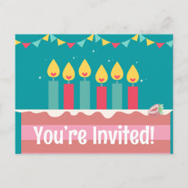 かわいい招待状 ハッピーバースデー ポストカード