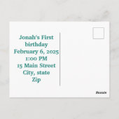 かわいい招待状 ハッピーバースデー ポストカード (裏面)