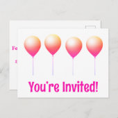 かわいい招待状 ハッピーバースデー ポストカード (正面/裏面)