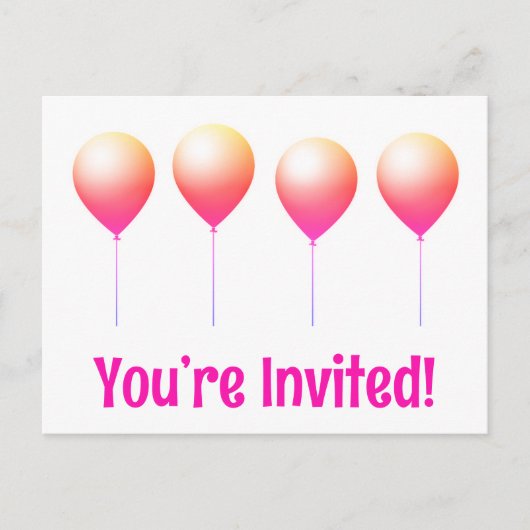 かわいい招待状 ハッピーバースデー ポストカード (正面)