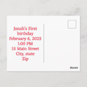 かわいい招待状 ハッピーバースデー ポストカード (裏面)