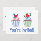 かわいい招待状 ハッピーバースデー ポストカード (正面/裏面)