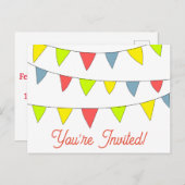 かわいい招待状 ハッピーバースデー ポストカード (正面/裏面)