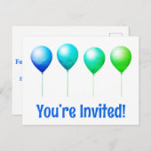 かわいい招待状 ハッピーバースデー ポストカード (正面/裏面)