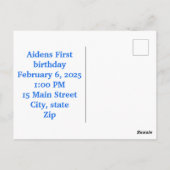 かわいい招待状 ハッピーバースデー ポストカード (裏面)