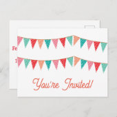 かわいい招待状 ハッピーバースデー ポストカード (正面/裏面)