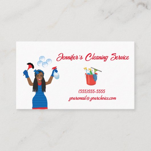 かわいい掃除メイド掃除サービス 名刺 (正面)