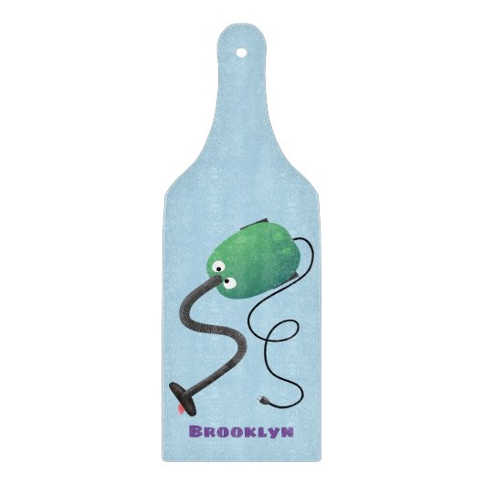 かわいい掃除機の漫画のユーモア カッティングボード (正面)