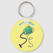 かわいい掃除機の漫画のユーモア キーホルダー (正面)