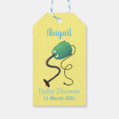 かわいい掃除機の漫画のユーモア ギフトタグ (裏面)