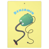 かわいい掃除機の漫画のユーモア クリップボード (裏面)