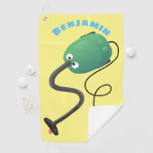 かわいい掃除機の漫画のユーモア ゴルフタオル (インサイチュ)