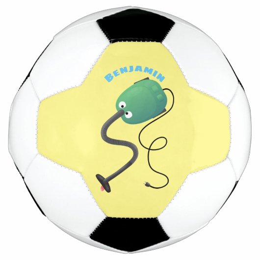 かわいい掃除機の漫画のユーモア サッカーボール (正面)