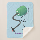 かわいい掃除機の漫画のユーモア シェルパブランケット (正面)