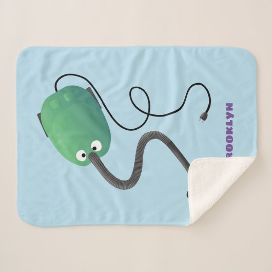 かわいい掃除機の漫画のユーモア シェルパブランケット (正面(横))