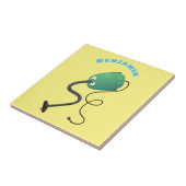 かわいい掃除機の漫画のユーモア タイル (側面)