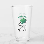 かわいい掃除機の漫画のユーモア タンブラーグラス (正面)