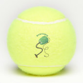 かわいい掃除機の漫画のユーモア テニスボール (裏面)