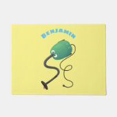 かわいい掃除機の漫画のユーモア ドアマット (正面)