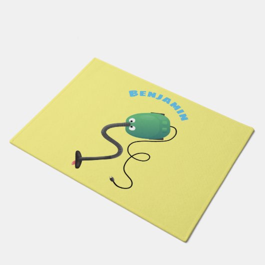 かわいい掃除機の漫画のユーモア ドアマット (アングル)