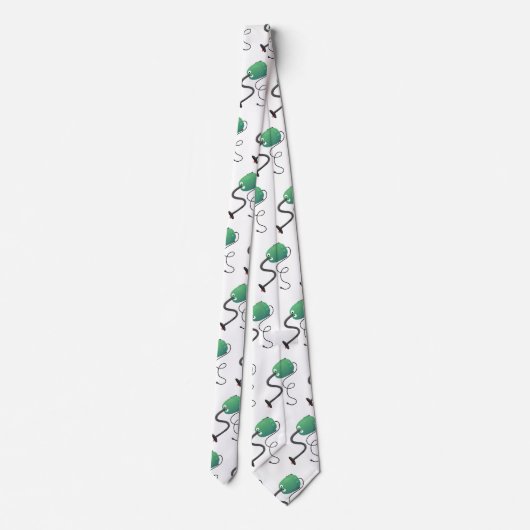 かわいい掃除機の漫画のユーモア ネクタイ (裏面)