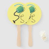 かわいい掃除機の漫画のユーモア ハンドファン (正面&裏面)