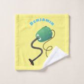 かわいい掃除機の漫画のユーモア バスタオルセット (ウォッシュタオル)