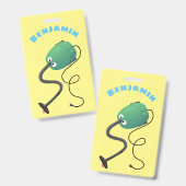 かわいい掃除機の漫画のユーモア バッジ (表裏)