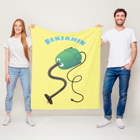 かわいい掃除機の漫画のユーモア フリースブランケット (インサイチュ)