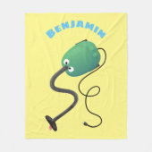 かわいい掃除機の漫画のユーモア フリースブランケット (正面)