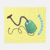 かわいい掃除機の漫画のユーモア フリースブランケット (正面(横))