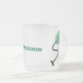 かわいい掃除機の漫画のユーモア フロストグラスマグカップ (正面右)