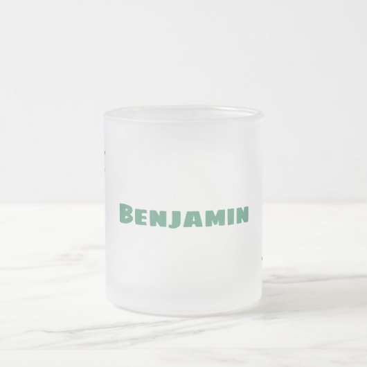 かわいい掃除機の漫画のユーモア フロストグラスマグカップ (中央)