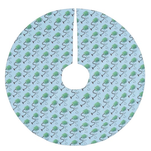 かわいい掃除機の漫画のユーモア ブラッシュドポリエステルツリースカート (正面)