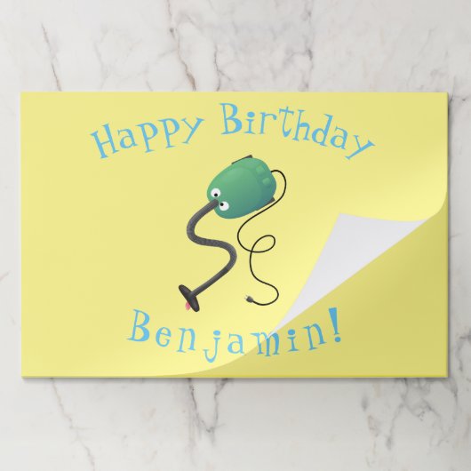 かわいい掃除機の漫画のユーモア ペーパーパッド (折り畳み)