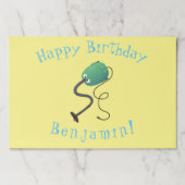 かわいい掃除機の漫画のユーモア ペーパーパッド (正面)